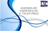 AGENDA DE ENDEREÇOS E TELEFONES - iac.sp.gov.br · centro de pesquisa e desenvolvimento de fitossanidade Av. Dr. Theodureto de Almeida Camargo, 1.500 13075-630 Campinas (SP) Fone:
