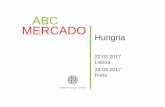 ABC MERCADO - portugalglobal.pt · Fornecedor 305,8 ABC MERCADO Hungria % Total 2012 % Total 2015 % Total 2016 Máquinas e aparelhos 49,2 33,0 36,3 Plásticos e borracha 12,1 12,6