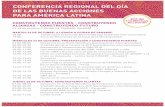 CONFERENCIA REGIONAL DEL DÍA DE LAS BUENAS … · los Objetivos de Desarrollo Sostenible (SUMARSE - Panamá) 12:30-14:00 Almuerzo 14:00-15:00 El modelo único del DBA desde una perspectiva