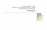 Instituto de Física USP FAP0214 – Física Experimental IV ...fap.if.usp.br/~tabacnik/aulas/2008/aula09mht-difracao.pdf · Fenda simples: Os mínimos da difração ocorre em: Medir