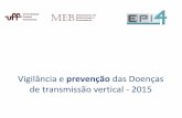 Vigilância e prevenção das Doenças de transmissão vertical - 2015 · 2016-01-29 · Taxa de transmissão vertical no Brasil em torno de 60%. Tratamento da gestante (lembrar de