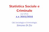 Statistica Sociale e Criminale - Dipartimentidipartimenti.unich.it/pers/dizios/file/04_Statistica_Di_Zio_MODULO... · Statistica Sociale e Criminale (12 CFU) A.A. 2015/2016 CdL Sociologia
