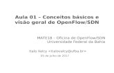 Aula 01 – Conceitos básicos e visão geral de OpenFlow/SDNhomes.dcc.ufba.br/~italo/oficina-openflow-2017/Oficina-SDN... · Specialized Packet Forwarding Hardware Operating System