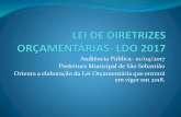Audiência Pública- 10/04/2017 Prefeitura Municipal de São ...saosebastiao.sp.gov.br/pdfs/audiencia_publica_ldo_2017.pdf · de execução da LOA caso sejam detectadas distorções