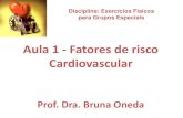 Fatores de risco Cardiovascular · Aula 1 - Fatores de risco Cardiovascular Prof. Dra. Bruna Oneda Disciplina: Exercícios Físicos para Grupos Especiais. ... Aterosclerose. Infarto