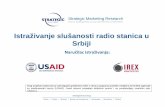 Istraživanje slušanosti radio stanica u Srbiji · 0 10 20 30 40 50 60 70 80 90 100 KOD KU ... Roadstar Radio Radio Index Višestruki odgovori; Baza: Ukupna populacija StrategicPuls