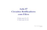 Aula 07 Circuitos Retificadores com Filtro - pucsp.brelo1eng/Aula_07_Eletronica1.pdf · Exemplo: Retificador de onda completa com carga R V Vmax Sabe-se que: ...
