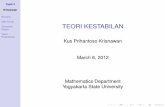Topik 2 Krisnawan Review Mat Fund Teorema TEORI …staffnew.uny.ac.id/upload/132310891/pendidikan/sistem+dinamik2.pdf · Topik 2 Krisnawan Review Mat Fund Teorema Dasar Teori Kestabilan