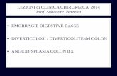 LEZIONI di CLINICA CHIRURGICA 2014 - Prof. Salvatore ... · E’ tipico della malattia diverticolare : Ispessimento pareti del sigma Aumento pressione endoluminale nel sigma .