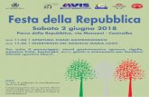 Festa della Repubblica - comune.formigine.mo.it · Festa della Repubblica Sabato 2 giugno 2018 Parco della Repubblica, via Monzani - Casinalbo ore 11.00 | APERTURA STAND GASTRONOMICO