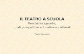 IL#TEATRO#ASCUOLA - Moodle@Units · IL#TEATRO#ASCUOLA Perché’insegnarlo,’ quali’prospeve’educave’e’culturali’ ’ Paolo’Quazzolo’