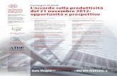 L’accordo sulla produttività del 21 novembre 2012 ... · Salvatore Basile – Dottore Commercialista in Padova Quale contrattazione? Quale rappresentanza? Il futuro delle relazioni