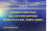 TECNICA E DIDATTICA DELL’ATTIVITÀ MOTORIA … · Università degli Studi di Verona – Facoltà di Scienze Motorie – Corso di Laurea in Scienze delle Attività Motorie e Sportive