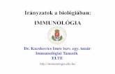 Irányzatok a biológiában: IMMUNOLÓGIA - ELTE, TTKbio.elte.hu/Okt/Iranyzatok/08_Irany_a_biol_IMM.pdf · Irányzatok a biológiában: IMMUNOLÓGIA Dr. Kacskovics Imre tszv. egy.