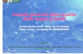 Aspetti generali della qualità delle acque potabili · Aspetti generali della qualità delle. acque potabili. Dr. ssa. Emilia Aimo - Resp. SL di Venezia Resp. Comp. 2 progetto PL2005/IB/EN/03