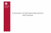 3 set Il processo di internazionalizzazione · Obiettivi della lezione • Le ragioni strutturali del processo di internazionalizzazione delle imprese • Internazionalizzazione come