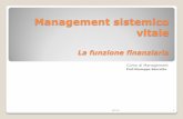 Management sistemico vitale - Sapienza Università di Roma · La funzione finanziaria nella gestione dell’impresa ... processo di pianificazione e controllo delle scelte aziendali.