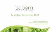 Small Cap Conference 2013 - microspore.com · bagaglio tecnologico aziendale e la percezione dell’evoluzione dei bisogni del mercato. Innovazione: la scarsità del suolo, la progressiva