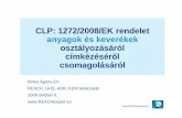 CLP : 1272/2008/EK rendelet anyagok és keverékek ... · Anyag 44/2000 & CLP 44/2000 & CLP CLP Keverék 44/2000 44/2000 44/2000 • *Azon anyagokat amelyek a 44/2000 EüM. rendelet