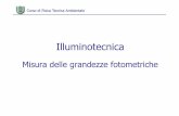 Misura delle grandezze fotometriche - uniroma2.it · Corso di Fisica Tecnica Ambientale Illuminotecnica: misura delle grandezze fotometriche La misura di illuminamento Per misurare