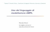 Uso del linguaggio di modellazione AMPLbruni/files/OC_8AMPL.pdf · Linguaggio di Modellazione Serve ad esprimere un problema di ottimizzazione in una forma che sia comprensibile dal