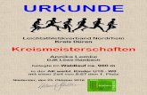 URKUNDE - la-kreis-dueren.de · Lisa Clemens LG Ameln/Linnich belegte im Waldlauf ca. 1,87 km in der AK weibl. Jugend U16 - W14 mit einer Zeit von 9:39 den 1. Platz Niederzier, den
