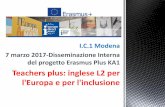 I.C.1 Modena 7 marzo 2017-Disseminazione Interna del ... · I.C.1 Modena 7 marzo 2017-Disseminazione Interna del progetto Erasmus Plus KA1 Teachers plus: inglese L2 per l'Europa e