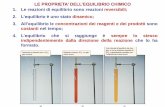 LE PROPRIETA’ DELL’EQUILIBRIO CHIMICO · LE PROPRIETA’ DELL’EQUILIBRIO CHIMICO 1. ... Reazioni coinvolgenti solidi, liquidi 0 gas Aumento della temperatura Diminuzione della