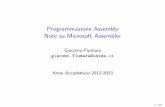 Programmazione Assembly Note su Microsoft Assemblergiacomofiumara.altervista.org/teaching/ade/lezioni/07-assembly.pdf · Microsoft Assembler Masm32.com installare con gurare pathperch
