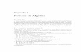 Nozioni di Algebra - DEIfornasini/capitolo_1_10_11.pdf · algebriche quali i numeri interi, i razionali, i polinomi in una o piu indeterminate, gli spazi ... De nizione 1.1.1 [Anello