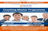 Coaching Master Programme - diventarecoach.net · Corso di Coaching approvato dall'International Coach Federation Edizione Roma 2019 9 marzo - 14 luglio 2019 Il Coach è una figura