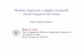 Modello relazionale e algebra relazionale (lucidi ... · Modello relazionale e algebra relazionale (lucidi integrativi del corso) Prof. Andrea Schaerf Basi di dati Dip. di Ingegneria