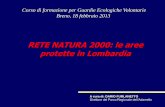 RETE NATURA 2000: le aree protette in Lombardia · organizzazione di Aree Protette attraverso l’approvazione della L.R. 86/83 “Legge quadro regionale sulle aree protette”. Questa