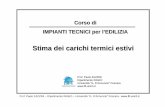 (15) Carichi termici estivi - lft.unich.itlft.unich.it/laboratorio-fisica-tecnica/images/pdf/lezioni/carichi... · Il calcolo automatico con codici di calcolo dedicati conduce a risultati