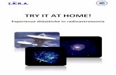 TRY IT AT HOME! - Astronomia Valli del Noce · delle batterie interruttori di luci, ... come avviene per la luce, ... onde che rimbalzano vadano tutte a concentrarsi in un punto detto
