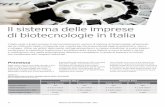 Il sistema delle imprese di biotecnologie in Italia · un settore, quello delle biotecnologie, che costituisce ormai una promettente realtà anche nel nostro Paese. Tabella 3.1 Dati