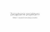 Zarządzanie projektami - karolinamazur.pl · informacjami w projekcie związane zplanowaną ... •Technologia komunikacyjna •Modele komunikacji ... •Element oprogramowania w