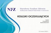 KOLEJKI OCZEKUJĄCYCH - nfz-rzeszow.pl · poszanowanie zasady sprawiedliwego, równego, niedyskryminującego i przejrzystego dostępu do świadczeń opieki zdrowotnej wyznaczyć imiennie