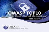 OWASP TOP 10 - users.nik.uni-obuda.huusers.nik.uni-obuda.hu/prem/content/publikaciok/owasp-top10-2013.pdf · A TOP10 bemutatása A projekt célja, hogy összegyűjtse egy dokumentumba