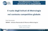 Il ruolo degli Istituti di Metrologia nel contesto ... · Il ruolo degli Istituti di Metrologia nel contesto competitivo globale Vito Fernicola . INRIM - Istituto Nazionale di Ricerca