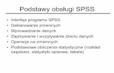 Podstawy obsługi SPSS - pracownik.kul.pl · Podstawy obsługi SPSS • Interfejs programu SPSS • Deklarowanie zmiennych • Wprowadzanie danych • Zapisywanie i wczytywanie zbioru