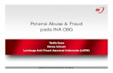 Potensi Abuse & Fraud pada INA CBG - pdpersi.co.id · •Membantu melakukan proses litigasi Misi •Melakukan investigasi, ... pada tindakan operasi yang diklasifikasikan sebagai