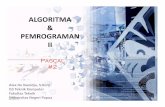 ALGORITMA PEMROGRAMAN II - alexdk.files.wordpress.com · Development Environment) / Lingkungan Pengembangan Terpadu . • Isinya : KilKompiler Debugger Linkker ... Pascal tidakbersifat