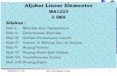 Aljabar Linear Elementer - rinim.files.wordpress.com · Bab I Matriks dan Operasinya Bab II Determinan Matriks Bab III Sistem Persamaan Linear Bab IV Vektor di Bidang dan di Ruang