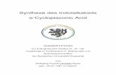 Synthese des Indolalkaloids - core.ac.uk · The first part of this dissertation describes the enantioselective and high yielding synthesis of CPA by a modification of the Knight synthesis,