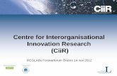 Centre for Interorganisational Innovation Research (CiiR)¥kan-Ylinenpää-CiiR.pdf · an iceberg in this second space age. Spaceport ... Level • Macro • Meso knowledge/technology