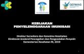 KEBIJAKAN PENYELENGGARAAN Imunisasi · Sejarah Perkembangan Imunisasi di Indonesia. ... ANUNG untuk EVALUASI 2018 20 41,60 59,2 57,9 0,00 10,00 20,00 ... Tidak di Imunisasi.