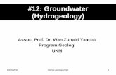 #12: Groundwater (Hydrogeology) - ukm.my · Example of Darcy’s Law A confined aquifer has a source of recharge. K for the aquifer is 50 m/day, and n is 0.2. The piezometric head