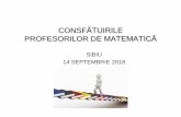 CONSFĂTUIRILE PROFESORILOR DE MATEMATICĂ · noilor programe (accent pe modul de abordare didactică!) ... OMEN 4203/2018 privind modificarea Anexei 1 la OMECTS 3035/2012 (Metodologia-cadru
