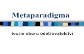 Metaparadigma - is.muni.cz · Metaparadigma je nejširší a nejglobálnější pohled určitého oboru na zkoumání určitého problému, jevu slouží jako „shrnující jednotka